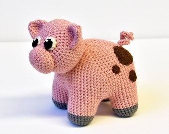 ENGELSTALIG HAAKPATROON Pig Crochet Pattern, Pig Amigurumi, Farm Animal Crochet Pattern, Pig Amigurumi Pattern, Crochet Pig Pattern