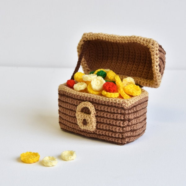 Treasure Chest Crochet Pattern, Treasure Chest Amigurumi Pattern, Pirate Treasure Crochet Pattern, Pirate Amigurumi, Treasure Amigurumi