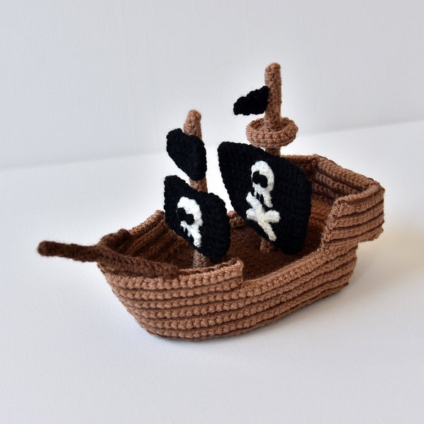 Pirate Ship Crochet Pattern, Pirate Boat Amigurumi, Crochet Pirate Amigurumi Pattern, Boat Crochet Pattern, Pirate Crochet Pattern, Adventure