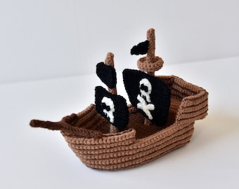 Pirate Ship Crochet Pattern, Pirate Boat Amigurumi, Crochet Pirate Amigurumi Pattern, Boat Crochet Pattern, Pirate Crochet Pattern,Adventure