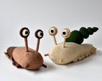 Slak haakpatroon, buikpotige haakpatroon, gehaakte slak Amigurumi, schattige dieren Amigurumi, Amigurumi patroon, slakken, slijmerige Amigurumi