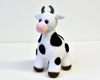 Modello di mucca all'uncinetto, Mucca Amigurumi, Modello di animale da fattoria all'uncinetto, Modello di mucca Amigurumi, Modello di mucca all'uncinetto, Modello di mucca all'uncinetto