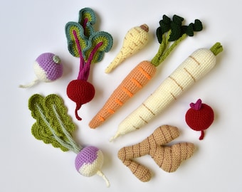 Vegetables Crochet Pattern Set, Vegetable Crochet Pattern, Amigurumi Food, Food Crochet Pattern, Toy Food Amigurumi, Vegetable Amigurumi