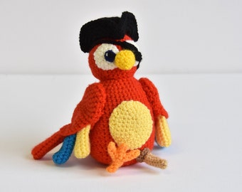 Pirate Parrot Crochet Pattern, Pirate Amigurumi, Crochet Party Parrot Amigurumi Pattern, Crochet Pattern, Party Parrot Crochet Pattern