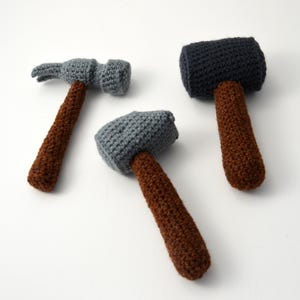 Hammer Crochet Pattern Set, Hammers Crochet Pattern, Amigurumi Tools Pattern, Amigurumi Hammer Pattern, Hammer Amigurumi Pattern, Toy Tools