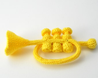 Trumpet Crochet Pattern, Amigurumi Trumpet Crochet Pattern, Trumpet Amigurumi Pattern, Music Crochet Pattern, Instrument Crochet Pattern