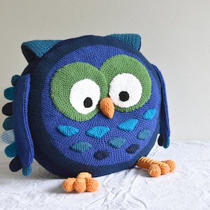 Giant Owl Pillow Crochet Pattern, Shaped Pillow Crochet Pattern, Extra Large Owl Amigurumi,