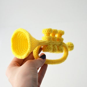 Trumpet Crochet Pattern, Amigurumi Trumpet Crochet Pattern, Trumpet Amigurumi Pattern, Music Crochet Pattern, Instrument Crochet Pattern image 2