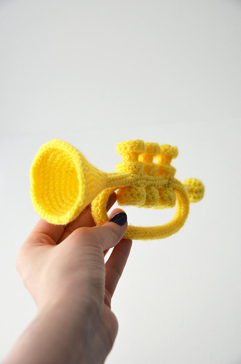 Trumpet Crochet Pattern, Amigurumi Trumpet Crochet Pattern, Trumpet Amigurumi Pattern, Music Crochet Pattern, Instrument Crochet Pattern image 2