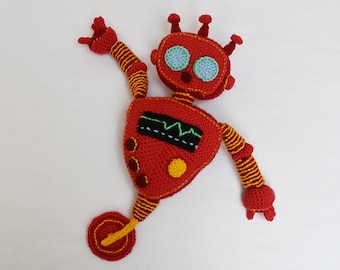 Red Robot Crochet Pattern - Robot Amigurumi Pattern - Crochet Robot Pattern - Robot Toy Pattern - Amigurumi Crochet Pattern - no.180