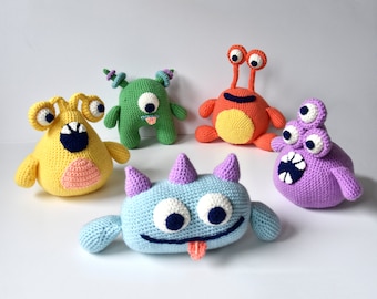 Monster Set Crochet Pattern, Alien Crochet Pattern, Cute Monster Amigurumi, Monster Crochet Pattern, Crochet Monster Amigurumi Pattern