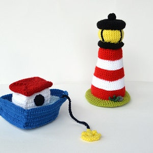 Boat and Lighthouse Crochet Pattern, Boat Amigurumi Pattern, Lighthouse Amigurumi Pattern, Boat Crochet Pattern, Lighthouse Crochet Pattern