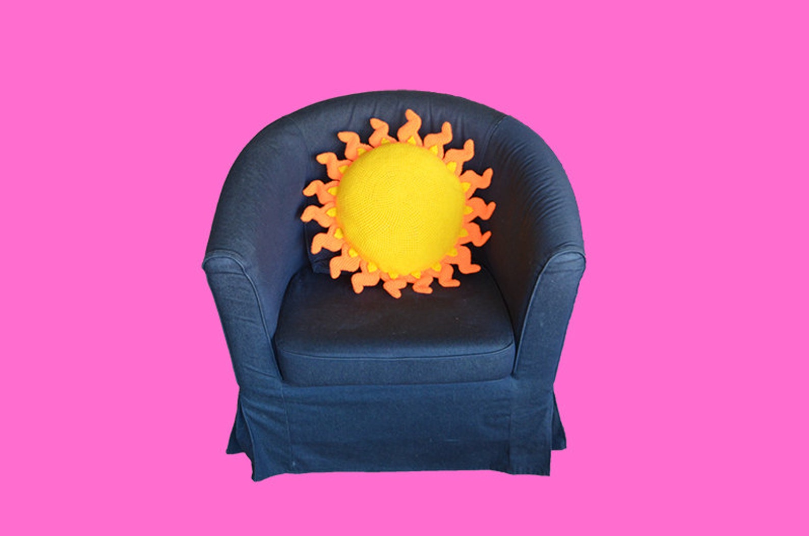 Sun Pillow Crochet Pattern Summer Pillow Crochet Pattern Sunny Pillow