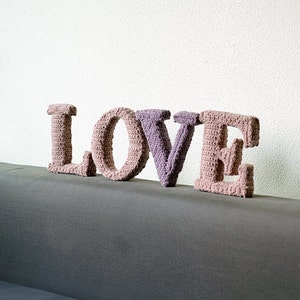 LOVE Crochet Patterns, 3D Letters Crochet Pattern, 3D Alphabet Crochet Pattern, Crochet Letters Pattern, Words Home Deco, DIY Letters