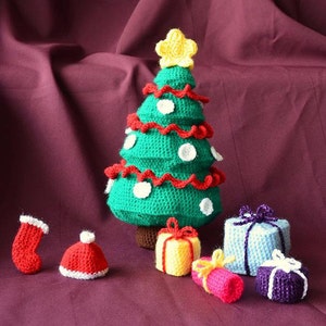 Schema albero di Natale all&#39;uncinetto, schema regali all&#39;uncinetto, schema albero di Natale Amigurumi, regali Amigurumi, schema natalizio all&#39;uncinetto