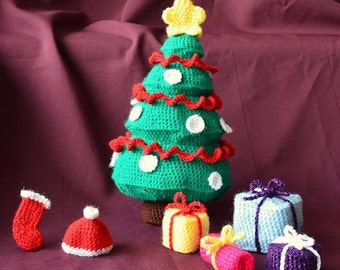 Patrón Arbol De Navidad A Crochet, Patrón De Ganchillo Regalos, Patrón Arbol De Navidad Amigurumi, Regalos Amigurumi, Patrón De Ganchillo Navidad
