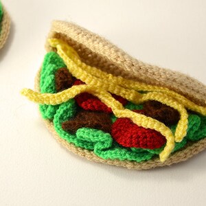 Large and Small Tacos Crochet Pattern, Amigurumi Taco Pattern, Taco Crochet Pattern, Taco Amigurumi Pattern, Toy Food Crochet Pattern image 3