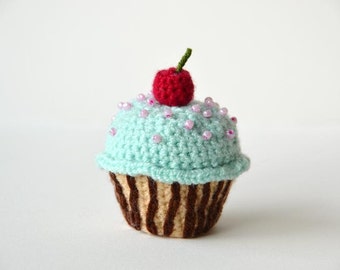 Modèle de crochet de petit gâteau de cerise, modèle de petit gâteau Amigurumi, modèle de crochet de petit gâteau Amigurumi, modèle de petit gâteau au crochet Amigurumi, petit gâteau Kawaii