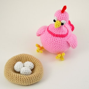Hen Crochet Pattern, Chicken Crochet Pattern, Hen Amigurumi Pattern, Chicken Amigurumi Pattern, Amigurumi Chicken, Eggs Crochet Pattern