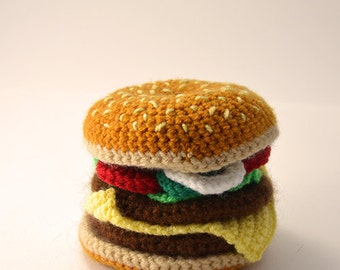 Hamburger Crochet Pattern, Burger Crochet Pattern, Hamburger Amigurumi Pattern, Amigurumi Burger Pattern, Amigurumi Hamburger Pattern