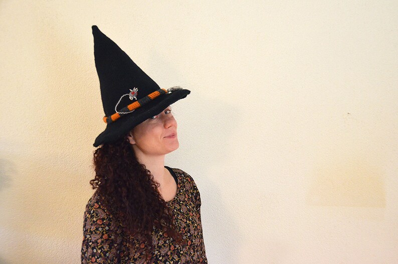 Modèle de crochet de chapeau de sorcière, modèle de crochet de chapeau d'Halloween, modèle de crochet d'Halloween, modèle de crochet de chapeau méchant, crochet saisonnier image 5