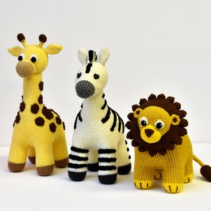 Safari Crochet Pattern, Zebra Amigurumi, Giraffe, Lion Crochet Pattern, African Animal Amigurumi Pattern, African Animal Crochet Pattern