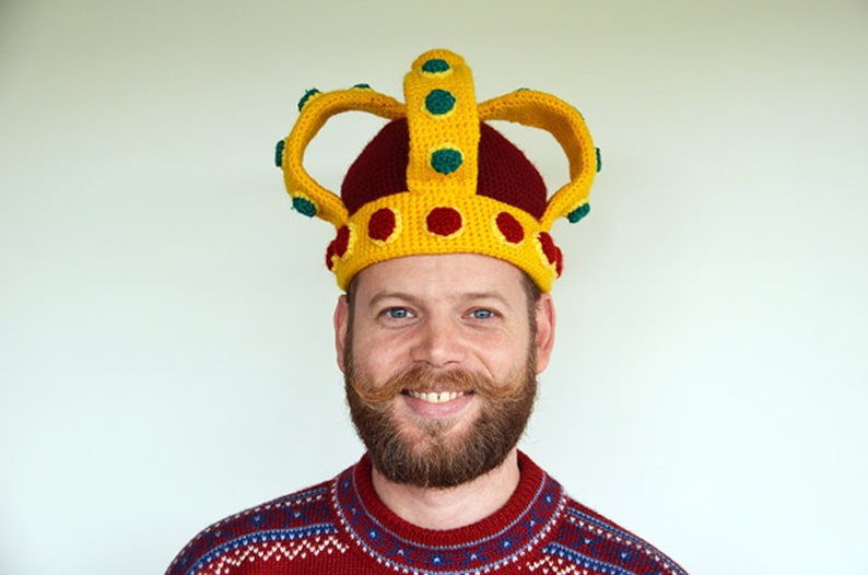 Royal Crown Crochet Pattern, Imperial Crown Hat Pattern, DIY Hat PDF Tutorial, Funny Crochet Hat Pattern, King's Hat, Queen's Hat image 2