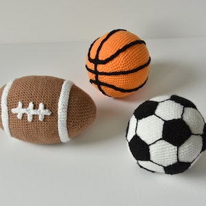 Ball Sports Set Crochet Pattern, Football Amigurumi, American Football Amigurumi, Crochet Basketball, Sports Crochet Pattern, Crochet Ball