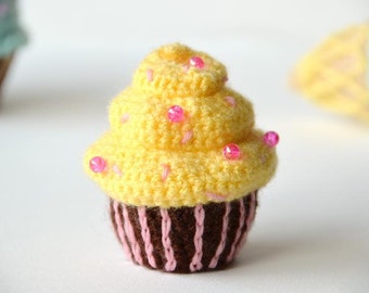 Banana Cupcake Crochet Pattern, Cupcake Amigurumi, Food Crochet Pattern, Food Amigurumi, Kawaii Pattern, Toy Food Crochet Pattern, Cupcakes