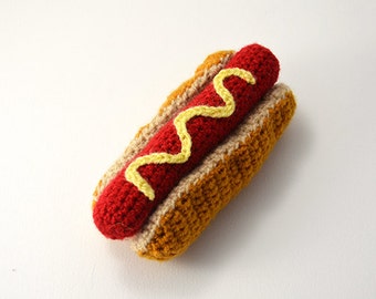 Hotdog Crochet Pattern, Amigurumi Hotdog Pattern, Hot Dog Crochet Pattern, Toy Food Crochet Pattern, Toy Food Amigurumi Pattern, Fast Food