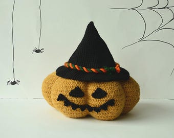 Jack O Lantern Crochet Pattern, Halloween Pumpkin Crochet Pattern, Crochet Jack O Lantern Pattern, Crochet Halloween Pumpkin Pattern, Decor