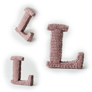 Patrón de crochet letra L, patrón de crochet del alfabeto 3D, patrón de palabras 3d, patrón de letras 3d, palabras home deco, letras decorativas de crochet