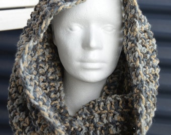 Chunky Hooded Cowl Crochet Pattern - Cowl Scarf Crochet Pattern - DIY Cowl Crochet Pattern