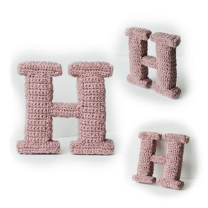 Padrão de crochê letra H, padrão de crochê do alfabeto 3D, padrão de palavras 3D, padrão de letras 3D, palavras home deco, letras decorativas de crochê