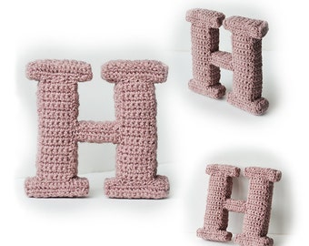 Letter H Crochet Pattern, 3D Alphabet crochet pattern, 3d words pattern, 3d letters pattern, words home deco, decorative letters crochet