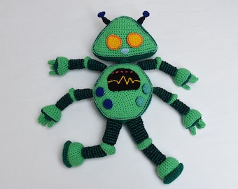 Green Robot Crochet Pattern - Robot Amigurumi Pattern - Crochet Robot Pattern - Robot Toy Pattern - Amigurumi Crochet Pattern - no.181