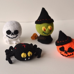 Halloween Crochet Pattern Set, Witch Crochet Pattern, Pumpkin Crochet Pattern, Spider Crochet Pattern, Ghost Crochet Pattern, Amigurumi