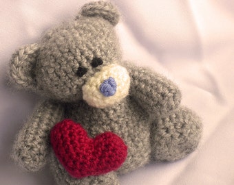Teddy Bear with Heart Crochet Pattern, Teddy Bear Crochet Pattern, Amigurumi Teddy Bear Pattern, Teddy Bear Amigurumi Pattern Valentines Day