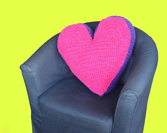 Heart Pillow Crochet Pattern, Large Heart Amigurumi Pattern, Valentine's Day Heart Cushion, Shaped Heart Pillow Crochet Pattern
