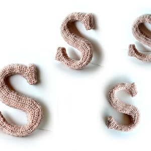 Letter S Crochet Pattern, 3D Alphabet crochet pattern, 3d words pattern, 3d letters pattern, words home deco, decorative letters crochet