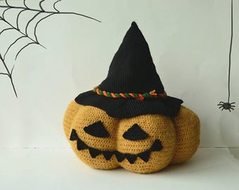 XL Jack O Lantern Crochet Pattern, Halloween Pumpkin Crochet Pattern, Large Crochet Jack O Lantern Pattern, Crochet Halloween Pumpkin, Decor