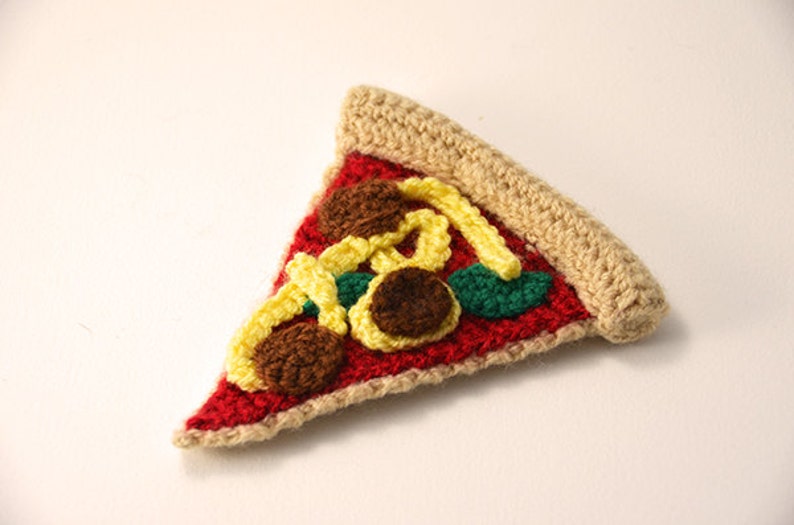 Pizza Crochet Pattern, Pizza Amigurumi Pattern, Amigurumi Pizza Crochet Pattern, Pizza Slice Crochet Pattern, Fast Food Crochet Pattern image 1