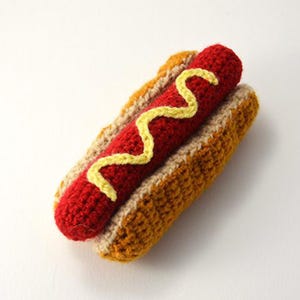 Hotdog Crochet Pattern, Amigurumi Hotdog Pattern, Hot Dog Crochet Pattern, Toy Food Crochet Pattern, Toy Food Amigurumi Pattern, Fast Food