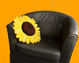 Sunflower Pillow Crochet Pattern, Flower Pillow Crochet Pattern, Shaped Cushion Crochet Pattern, Sunflower Crochet Pattern, Flower Pattern