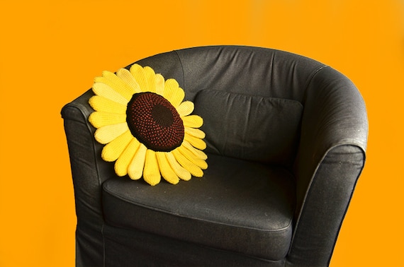 Sunflower Pillow Crochet Pattern, Flower Pillow Crochet Pattern, Shaped Cushion Crochet Pattern, Sunflower Crochet Pattern, Flower Pattern Sunflower Pillow Crochet Pattern, Flower Pillow Crochet Pattern, Shaped Cushion Crochet Pattern, Sunflower Crochet Pattern, Flower Pattern - How to Crochet Summer Pillow Patterns