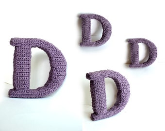 Modèle de crochet de lettre D, modèle de crochet d'alphabet 3D, modèle de mots 3d, modèle de lettres 3d, mots maison déco, lettres décoratives au crochet