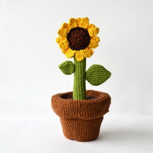 Sunflower in Pot Crochet Pattern, Flower in Pot Crochet Pattern, Plant Crochet Pattern, DIY Crochet Sunflower, DIY Crochet Plant Pattern