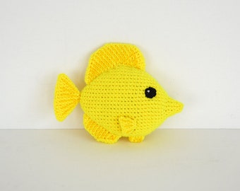 Yellow Tang Fish Crochet Pattern, Tang Fish Amigurumi Pattern, Yellow Tang Fish Amigurumi, Tropical Fish Pattern, Yellow Fish Amigurumi