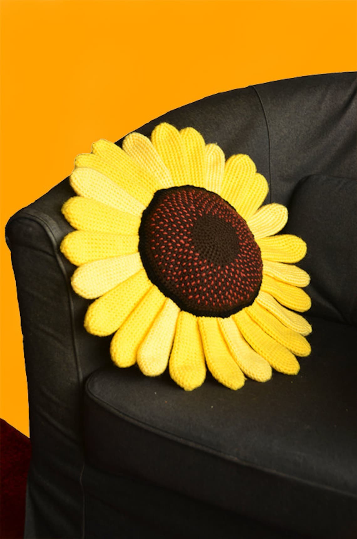 Sunflower Pillow Crochet Pattern Flower Pillow Crochet Etsy