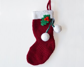 Christmas Stocking Crochet Pattern, Christmas Sock Crochet Pattern, Christmas Crochet Pattern, Winter Crochet Pattern, Seasonal Crochet